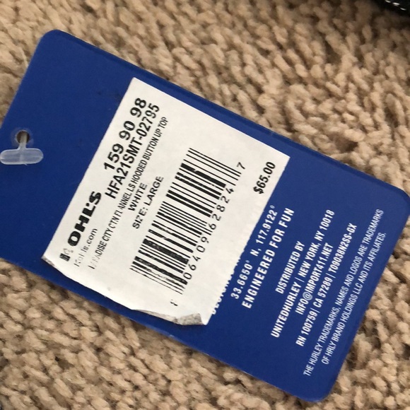 NWT - Hurley men’s size L flannel with hood - Picture 3 of 4